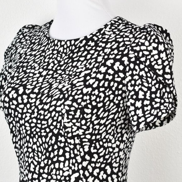 Calvin Klein Leopard Print Tulip Sleeve Sheath Dress - 8 - Picture 3 of 10